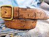 Personalized Western Brown Leather Belt with Electronic Stamp - Unique Design for Him and Her