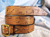 Personalized Western Brown Leather Belt with Electronic Stamp - Unique Design for Him and Her