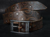 Vintage Custom Leather Belt with Buckle - Mens Biker Accessory Gift