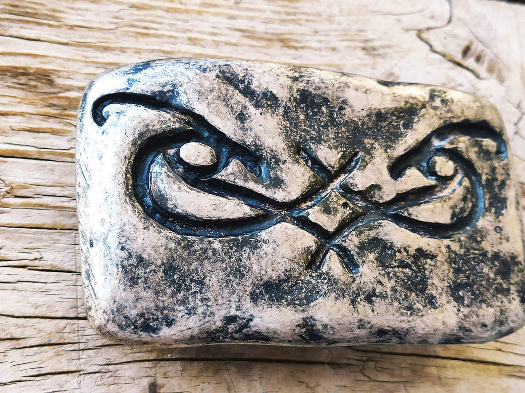 Upgrade Your Belt with this Ishaor Original Double Logo Silver-Plated Buckle a Perfectly Shaped Statement Piece