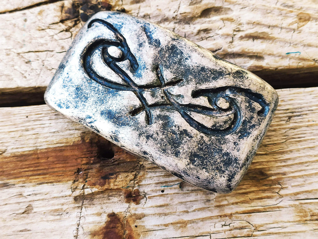 Upgrade Your Belt with this Ishaor Original Double Logo Silver-Plated Buckle a Perfectly Shaped Statement Piece