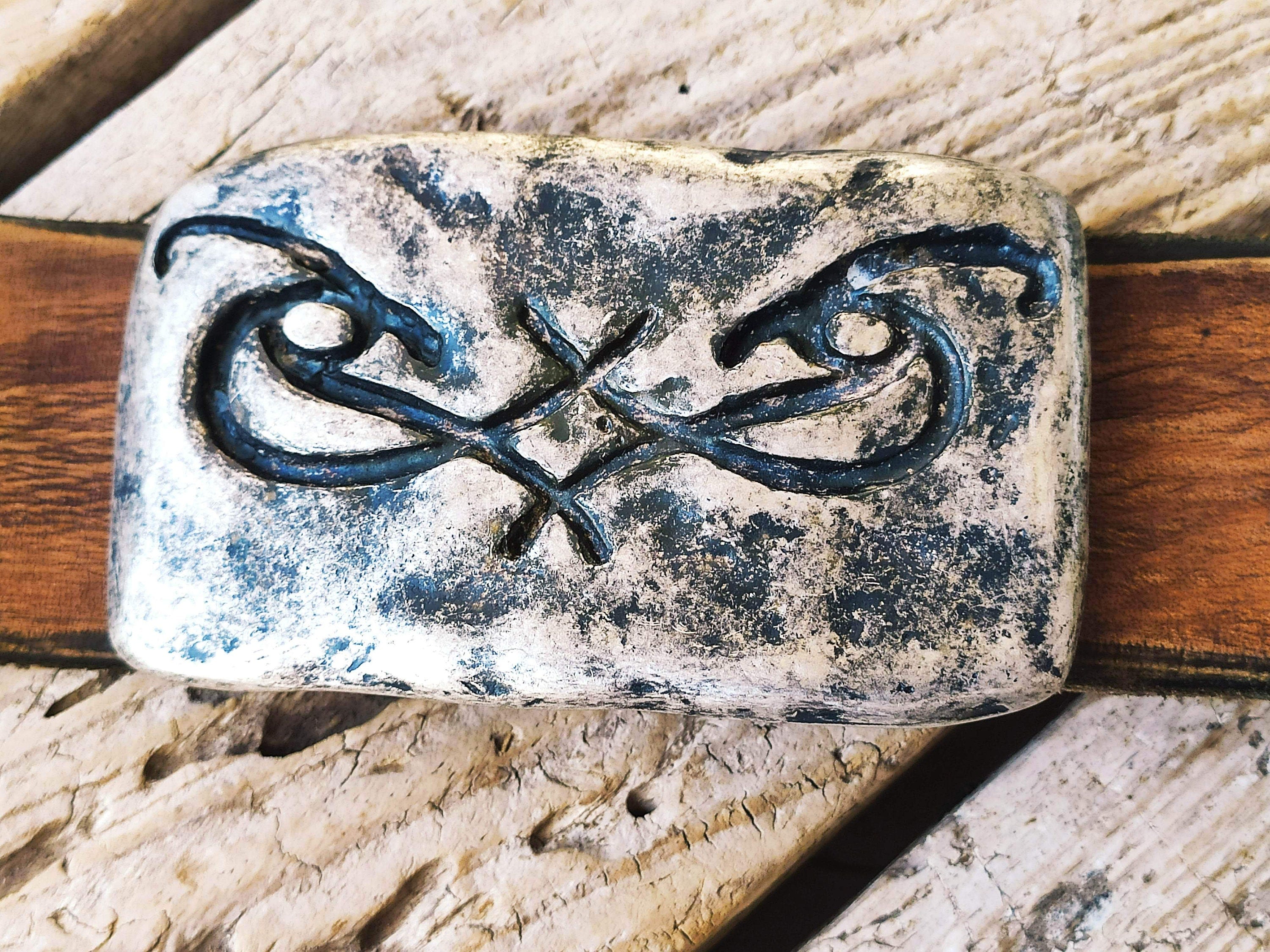 Upgrade Your Belt with this Ishaor Original Double Logo Silver-Plated Buckle a Perfectly Shaped Statement Piece