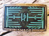 Ishaor Turquoise Leather Rectangle Buckle with Heat Sink Cooler and Brown Wash Upgrade for Any Belt