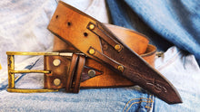 Handcrafted Brown Leather Belt - Perfect Medieval Gift for Him or Her - Mens Accessories by Ishaor