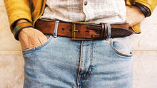 Handcrafted Brown Leather Belt - Perfect Medieval Gift for Him or Her - Mens Accessories by Ishaor