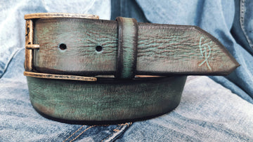 Vintage Mens Leather Belt - Customized Christmas Gift for Him