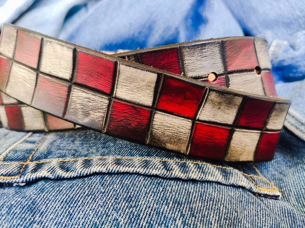Boho Leather Belt for Men and Women Crafted Buckle Design Unisex Gift