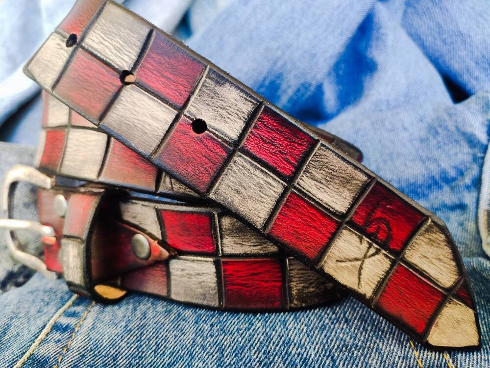 Boho Leather Belt for Men and Women Crafted Buckle Design Unisex Gift