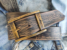 Vintage Black Leather Belt with Brown Spots - Personalized Option - Perfect for Daily Use