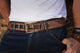 Brown Leather Buckle Belt for Men - Ornate Design with Ishaor Fashion Leather - Mens Style Accessory
