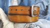 Vintage Leather Belt (Medium) - Yellow with Brown Wash