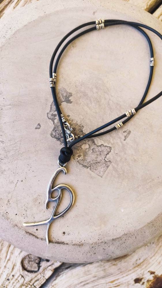 Handmade Silver Pendant Leather Necklace for Boyfriend – ISHAOR