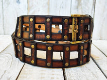Unisex Vintage Brown Leather Belt - Customizable Ishaor Mens and Womens Gift
