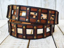 Unisex Vintage Brown Leather Belt - Customizable Ishaor Mens and Womens Gift