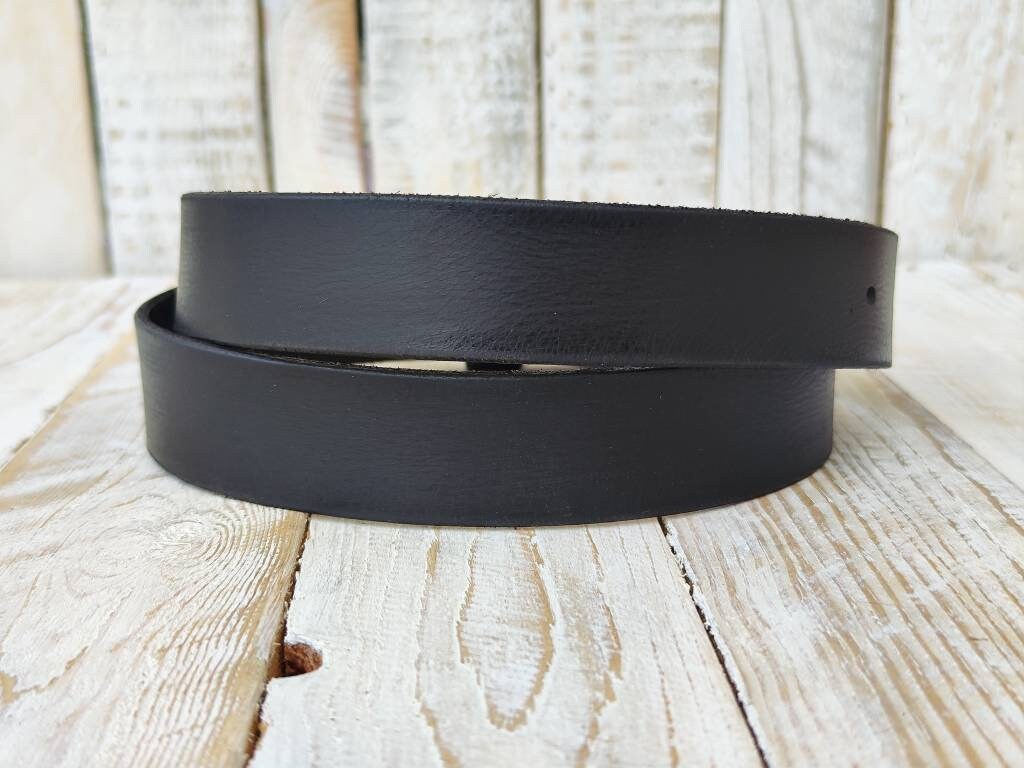 Mens Vintage Black Leather Belt - High Quality Genuine Leather for Fathers Day or Everyday Wear