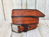 Handmade Brown Leather Mens Belt High Quality Anniversary Gift for Him