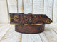 Handmade Stamped Leather Motorcycle Belt with Dark Rustic Design and Touch of Gold by Ishaor