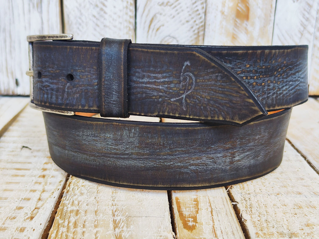 Handmade Vintage Brown Leather Belt - Versatile Color-Matching Accessory