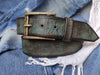 Turquoise Leather Belt - Distressed Finish Personalized for a Unique Touch - Perfect for Jeans or as a Stunning Gift