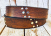 Rustic Mens Belt Unique Artisan Leather Brown Buckle Custom Mens Apparel Accessories