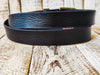 Black Leather Belt with Bronze Buckle - Perfect for Everyday Casual Wear with Jeans