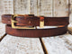 Narrow Brown Leather Belt with Gold Buckle - Classic Everyday Casual Wear for Jeans