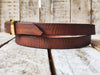 Narrow Brown Leather Belt with Gold Buckle - Classic Everyday Casual Wear for Jeans