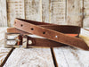 Handcrafted Brown Leather Belt with Silver Buckle - Stylish Unisex Accessory for Men and Women