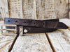 Handmade Grey Narrow Leather Belt with Black Wash Silver Buckle - Stylish Unisex Accessory