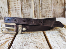 Handmade grey Narrow Leather Belt with black wash and Silver Buckle - Stylish Accessory for Men or Women