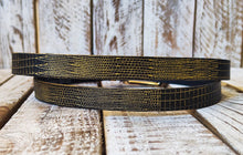 Black Leather Belt, Gold Wash and gold Buckle, Elegant Everyday Accessor. Adjustable belt the perfect gift