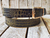 Everyday Elegance Black Leather Belt with Gold Wash and Buckle - Adjustable Gift Option