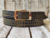 Everyday Elegance Black Leather Belt with Gold Wash and Buckle - Adjustable Gift Option