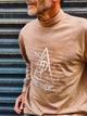 Light brown Long Sleeve Tee - Original Print by ISHAOR 100% Cotton ,Half-Turtle Neck Tee. stylish shirt to wear with jeans