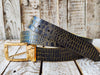 Black Leather Belt, Gold Wash and gold Buckle, Elegant Everyday Accessor. Adjustable belt the perfect gift