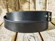 Handcrafted original Black Leather Studded Belt with Bronze Buckle and unique design by Ishaor