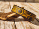 Handcrafted Steampunk Leather Bracelet - 15cm Motorcycle Gear by ISHAOR - Brown Yellow