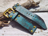 Turquoise Leather Watch Band - Fits Standard Apple Watches 22mm HandmadeTransform Your Watch with a Handmade Turquoise Leather Band 22mm for Standard Apple Watches