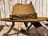 Handmade Straw Hat with Leather Band Removable Peacock Feather - Unique Artistic Design