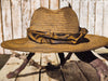 Handmade Straw Hat with Leather Band Removable Peacock Feather - Unique Artistic Design