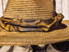 Handmade Straw Hat with Leather Band Removable Peacock Feather - Unique Artistic Design