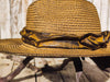 Handmade Straw Hat with Leather Band Removable Peacock Feather - Unique Artistic Design