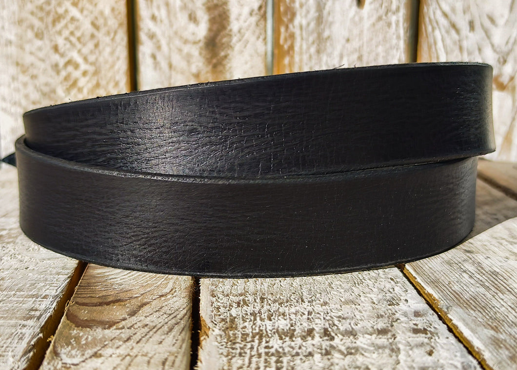 Handmade Black Leather Belt - Elegant Versatile for Casual and Formal Wear - 32cm Width - No-Buckle Design