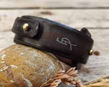 Mens Customizable Brown Wrap Cuff - Handmade with Genuine Leather