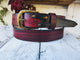 Unique Red Leather Belt with Buckle - Quality Crafted Accessories for Father