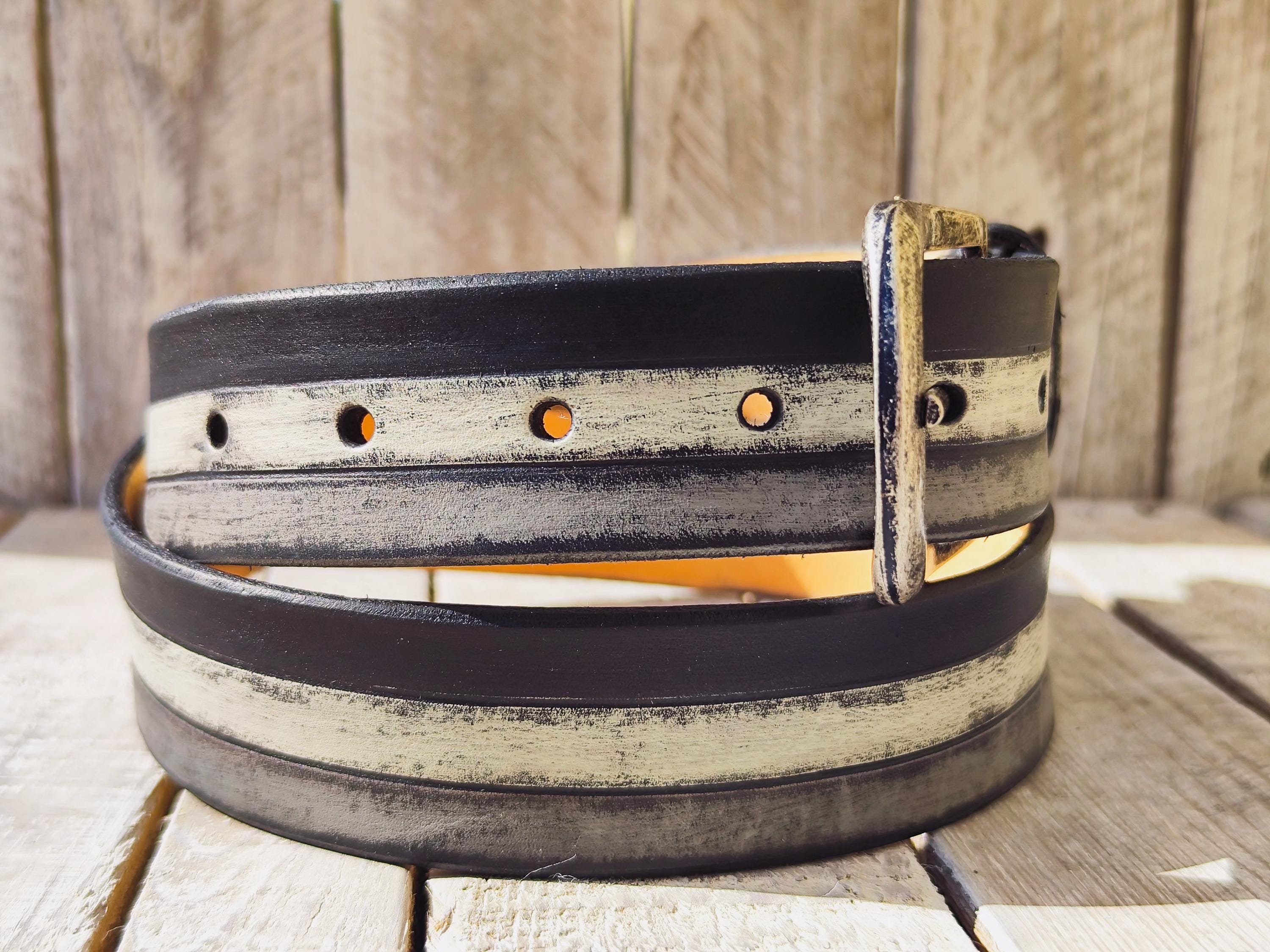 Unique Leather Belt for Men Women Rustic Style Buckle Belt Handcrafted Leather Accessories