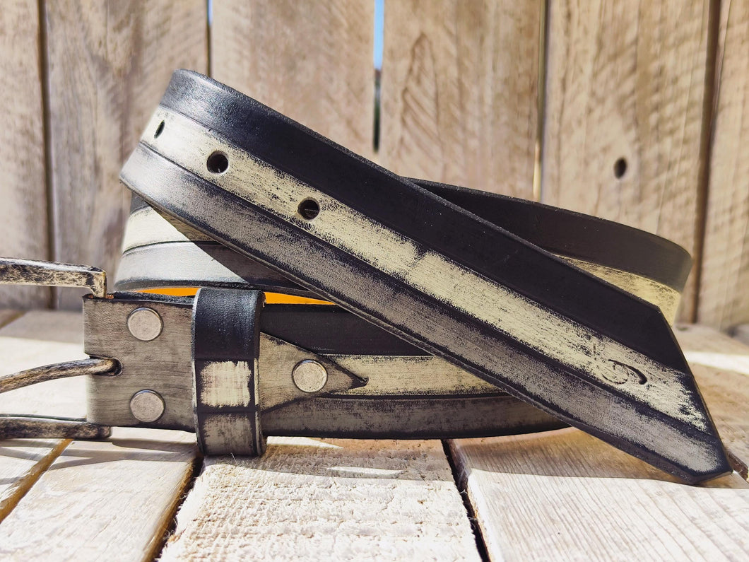 Unique Leather Belt for Men Women Rustic Style Buckle Belt Handcrafted Leather Accessories
