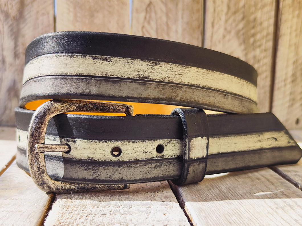 Unique Leather Belt for Men Women Rustic Style Buckle Belt Handcrafted Leather Accessories