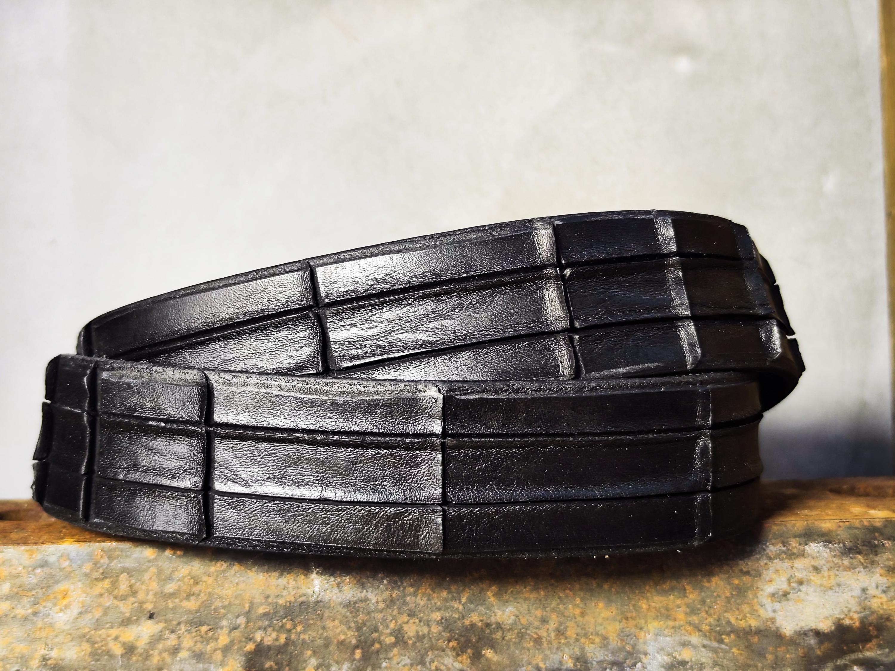 Artisan Made Mens Belt - Genuine Black Leather with Original Ishaor Silver Buckle - Personalized and Stylish Mens Gift