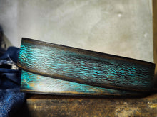 Handmade Distressed Turquoise Leather Belt | Vintage Style Blue Jeans Belt for Men & Women | Rustic Full Grain Leather Strap | Antique Brass
